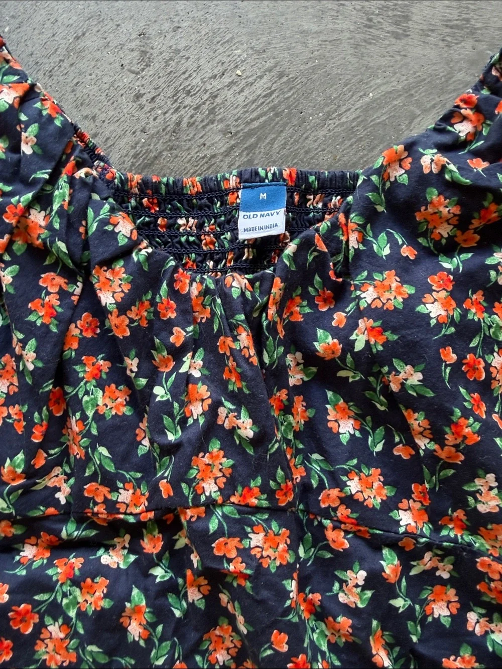 Floral Puff-Sleeve Peasant Top
